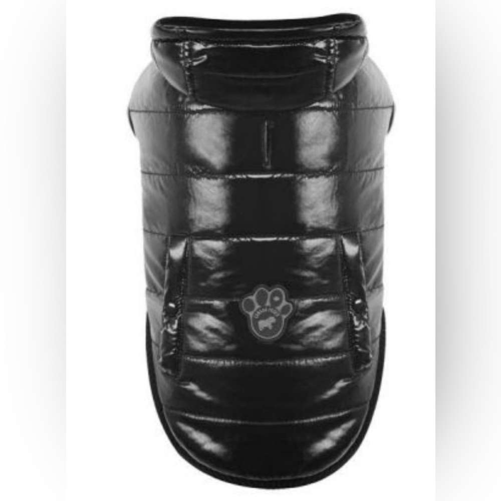 Canada Pooch Black Shiny Puffer Vest NWT Size 10 - Picture 2 of 13